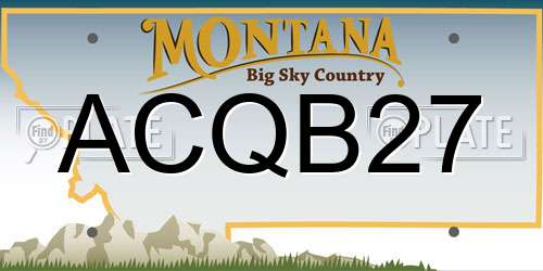 ACQB27 Montana License Plate