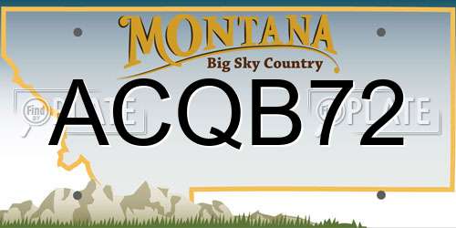 ACQB72 Montana License Plate