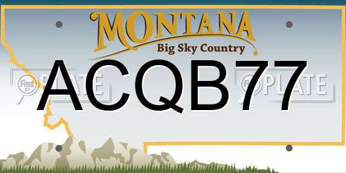 ACQB77 Montana License Plate