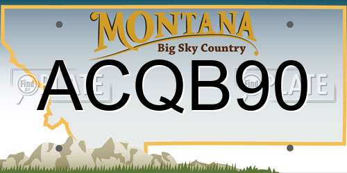ACQB90 Montana License Plate