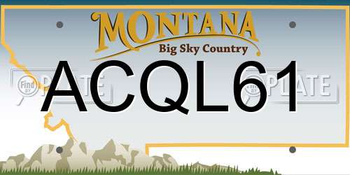 ACQL61 Montana License Plate