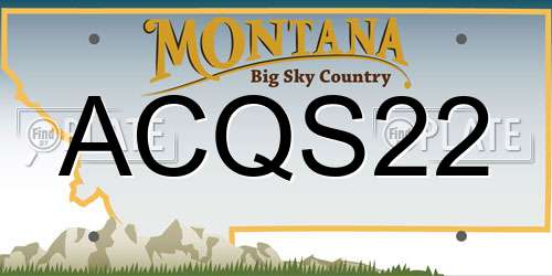 ACQS22 Montana License Plate