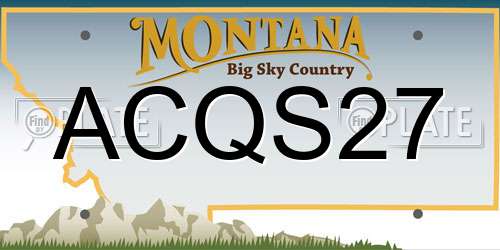 ACQS27 Montana License Plate
