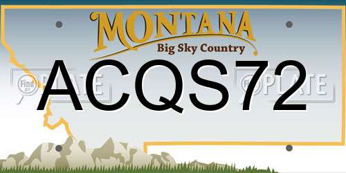 ACQS72 Montana License Plate