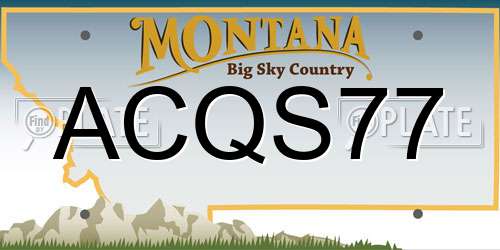 ACQS77 Montana License Plate