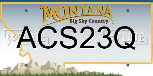 ACS23Q Montana License Plate