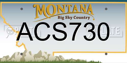 ACS730 Montana License Plate