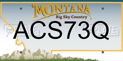 ACS73Q Montana License Plate