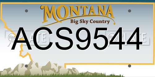ACS9544 Montana License Plate