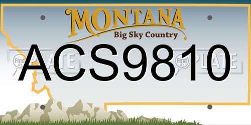 ACS9810 Montana License Plate