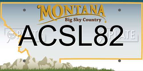 ACSL82 Montana License Plate