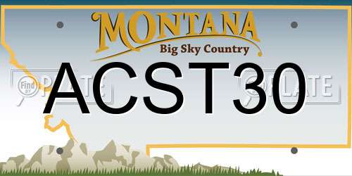 ACST30 Montana License Plate