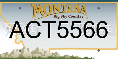 ACT5566 Montana License Plate