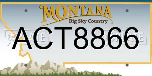 ACT8866 Montana License Plate