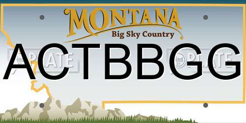 ACTBBGG Montana License Plate