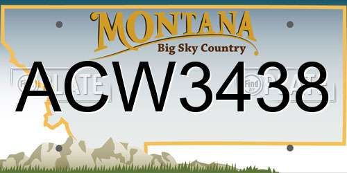 ACW3438 Montana License Plate