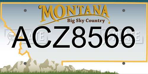 ACZ8566 Montana License Plate