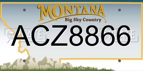 ACZ8866 Montana License Plate