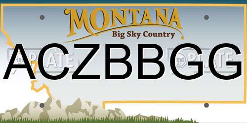ACZBBGG Montana License Plate