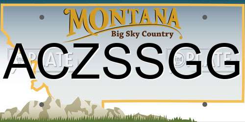 ACZSSGG Montana License Plate