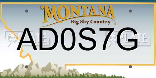 AD0S7G Montana License Plate