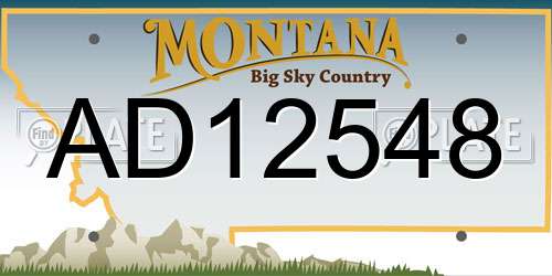 AD12548 Montana License Plate
