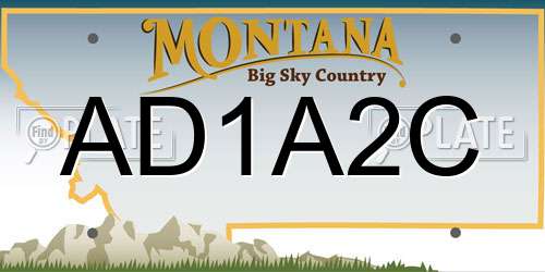 AD1A2C Montana License Plate