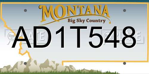 AD1T548 Montana License Plate
