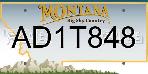 AD1T848 Montana License Plate