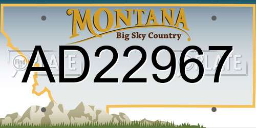 AD22967 Montana License Plate