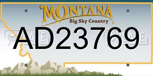 AD23769 Montana License Plate
