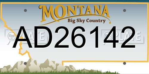 AD26142 Montana License Plate