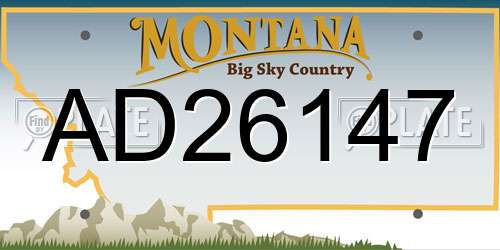 AD26147 Montana License Plate