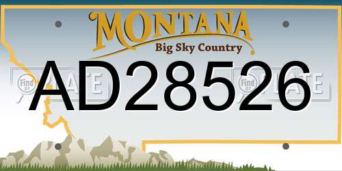 AD28526 Montana License Plate