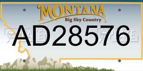 AD28576 Montana License Plate