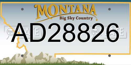 AD28826 Montana License Plate