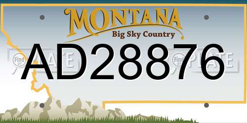 AD28876 Montana License Plate