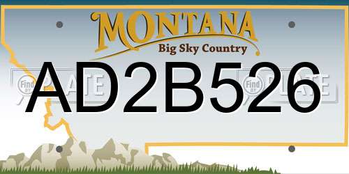 AD2B526 Montana License Plate