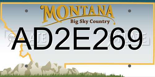 AD2E269 Montana License Plate