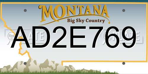 AD2E769 Montana License Plate