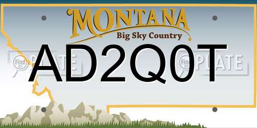 AD2Q0T Montana License Plate