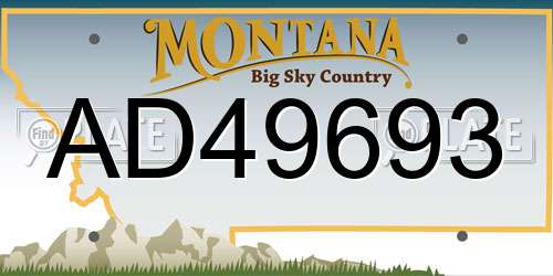 AD49693 Montana License Plate