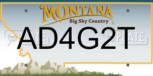 AD4G2T Montana License Plate