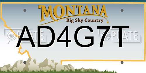 AD4G7T Montana License Plate