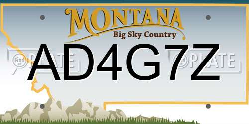 AD4G7Z Montana License Plate
