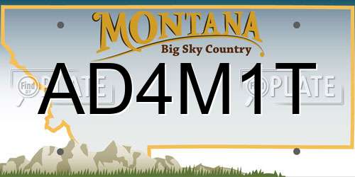 AD4M1T Montana License Plate