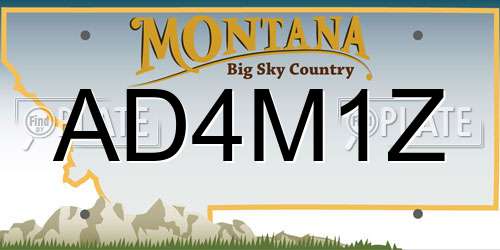 AD4M1Z Montana License Plate