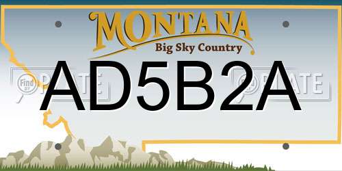 AD5B2A Montana License Plate