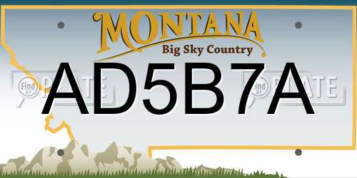 AD5B7A Montana License Plate