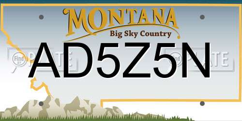 AD5Z5N Montana License Plate